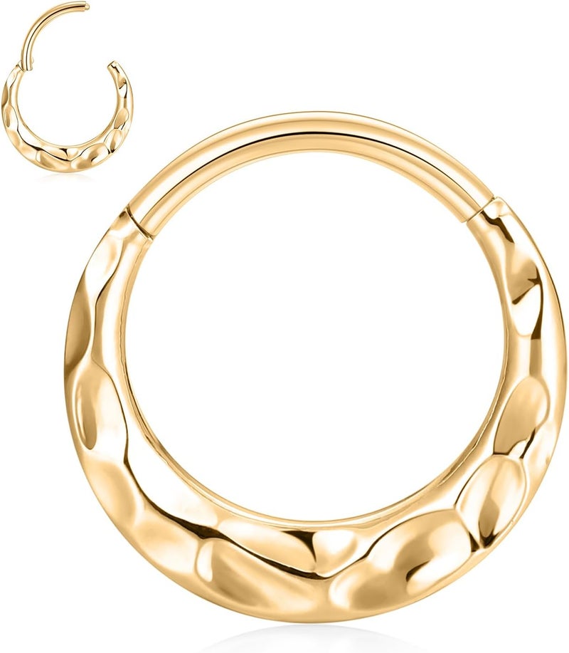 FUNLMO Store 316L Surgical Steel Septum Ring Nose Ring Hoop Hypoallergenic Daith Cartilage Conch Tragus Rook Earlobe Piercing Jewerly for Women Men - Image 1
